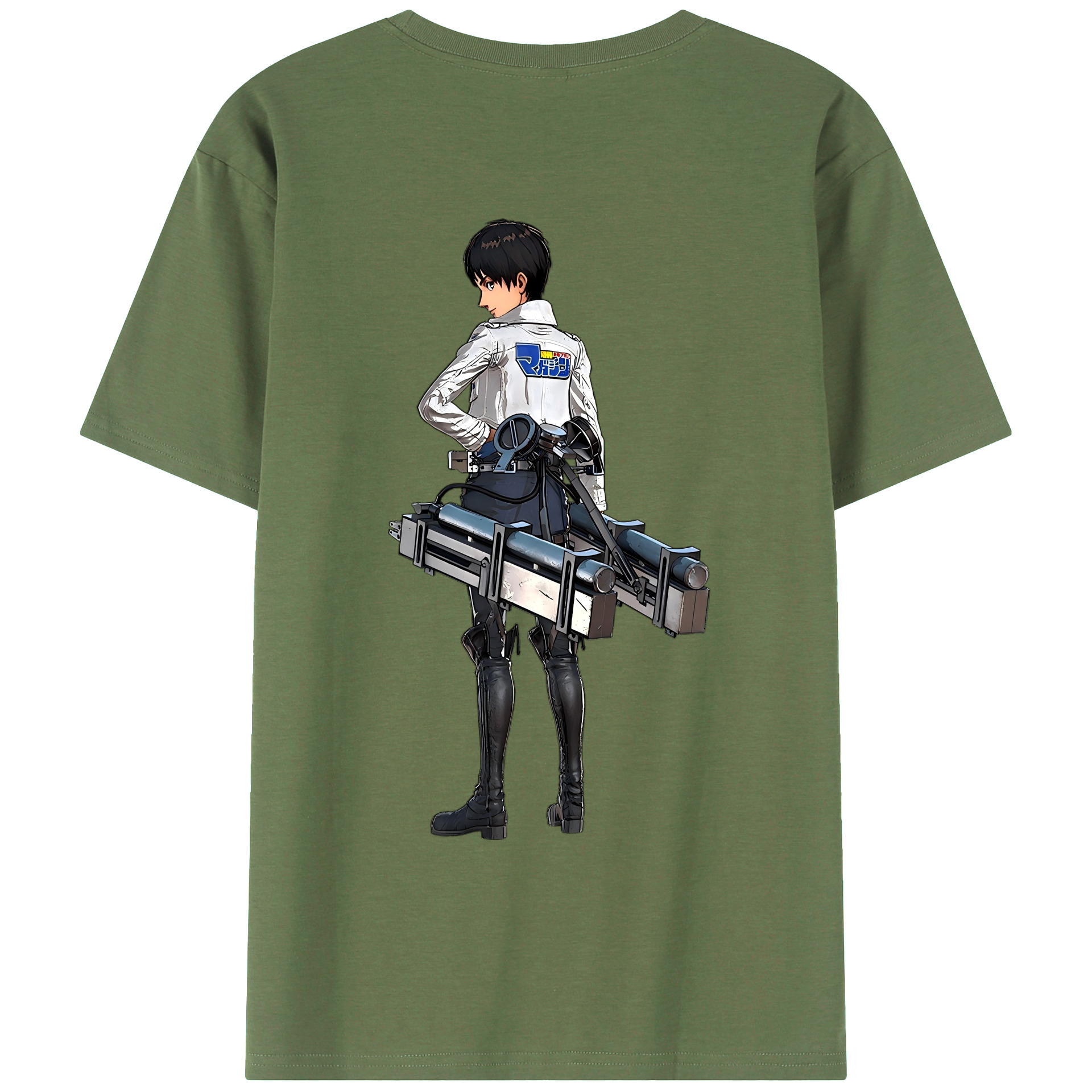 （画像用） 進撃の巨人 エレン･イェーガー Attack on Titan Eren Jäger 綿100％ メンズ半袖Tシャツ（バックプリント） 通気性